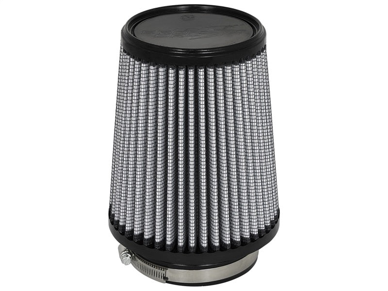 aFe MagnumFLOW Pro DRY S Universal Air Filter with a cylindrical design, featuring a black top and pleated filter media.