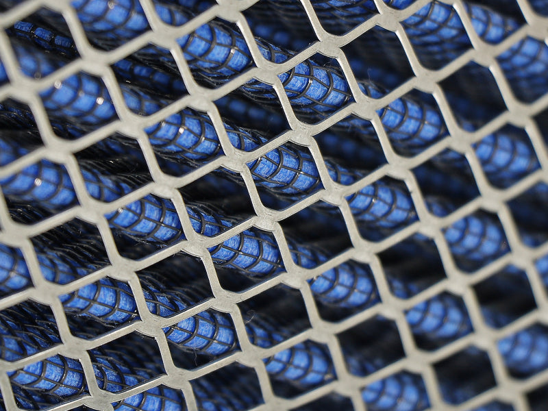 aFe Magnum FLOW Pro 5R universal air filter featuring a durable mesh design with blue filter media for enhanced airflow.