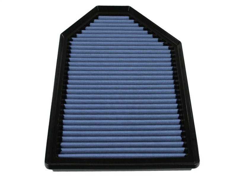 aFe MagnumFLOW OER Air Filter Pro 5R for 2011-2013 Dodge Challenger and Charger V6/V8, featuring a blue filter media.