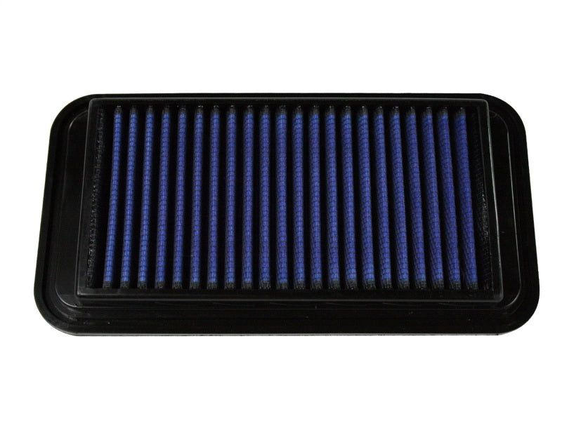 aFe MagnumFLOW OER Air Filter Pro 5R for 2013 Scion FR-S and Subaru BRZ H4 2.0L, featuring a blue filter media design.
