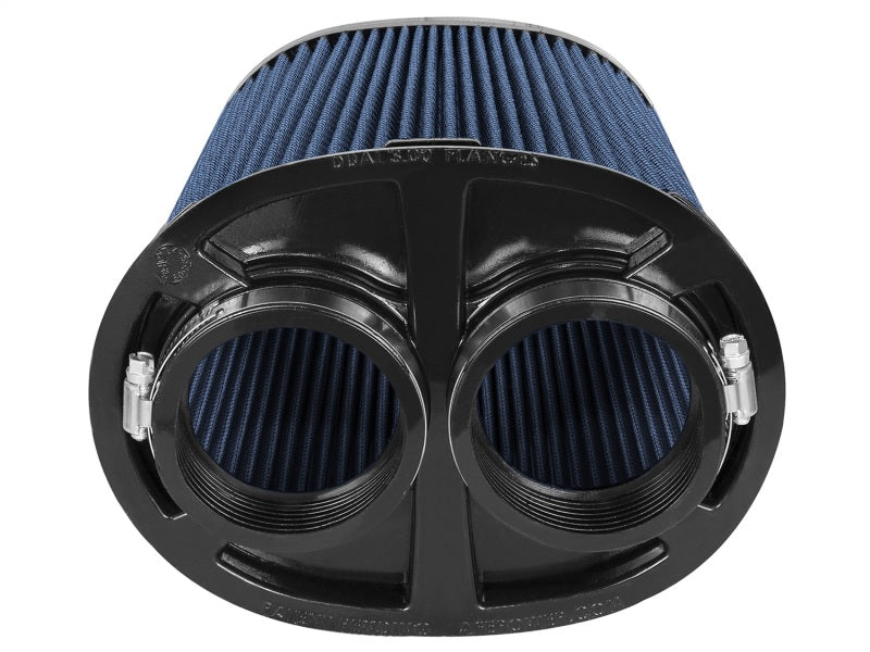 aFe MagnumFLOW Pro 5R OE replacement air filter with dual inlets, designed for improved airflow and engine performance.