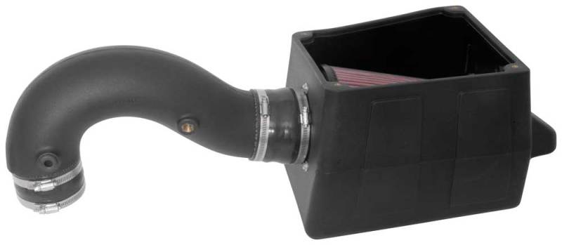 Airaid 2019 Dodge Ram 5.7L V8 intake system featuring a black intake tube and airbox with a red filter.