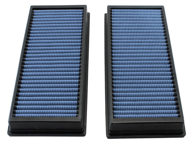 aFe MagnumFLOW Air Filters for 2011-2014 Mercedes-Benz AMG CL63/E63/S63 V8, featuring dual blue filtration media.
