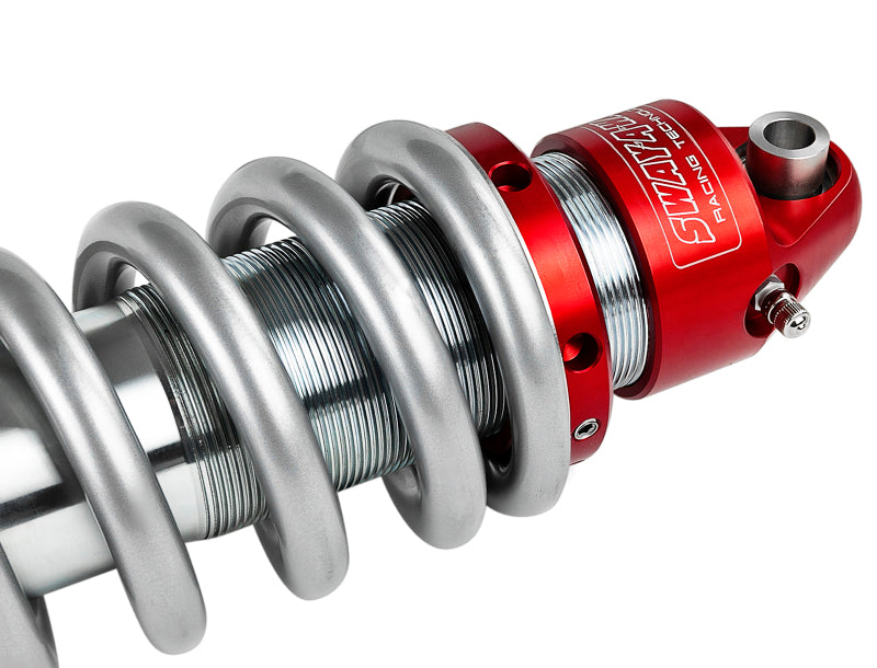 aFe Sway-A-Way 2.5in Front Coil Over Kit for 04-15 Nissan Titan featuring adjustable coil springs and a red anodized reservoir.