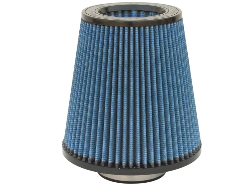 aFe MagnumFLOW Air Filter with a conical design, featuring a blue filter media and a durable base for enhanced airflow.