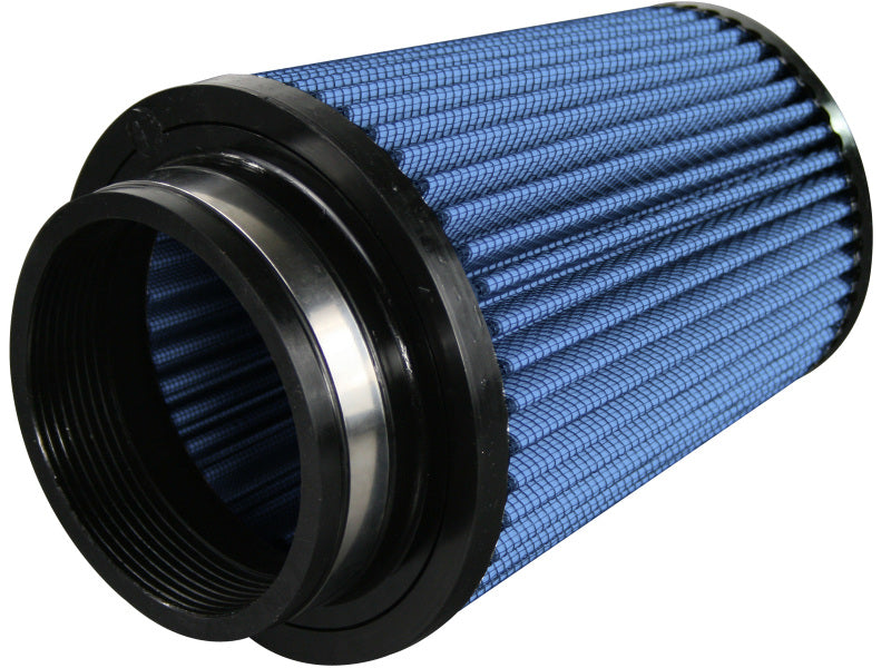 aFe MagnumFLOW Pro 5R intake replacement air filter featuring a blue filter media and durable construction for enhanced airflow.