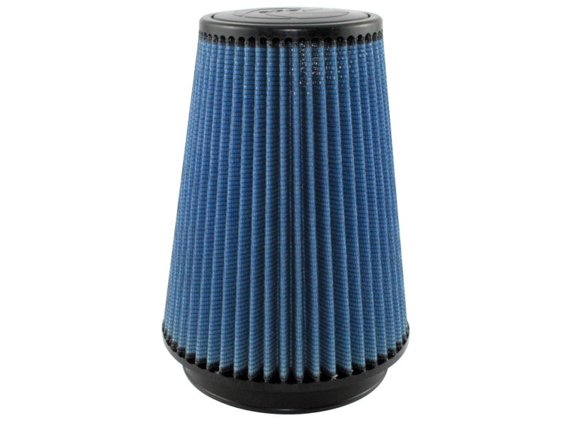 aFe MagnumFLOW Air Filter with a conical design, featuring a blue filter media and black base, dimensions 5.5 x 7 x 4.75 x 9 inches.