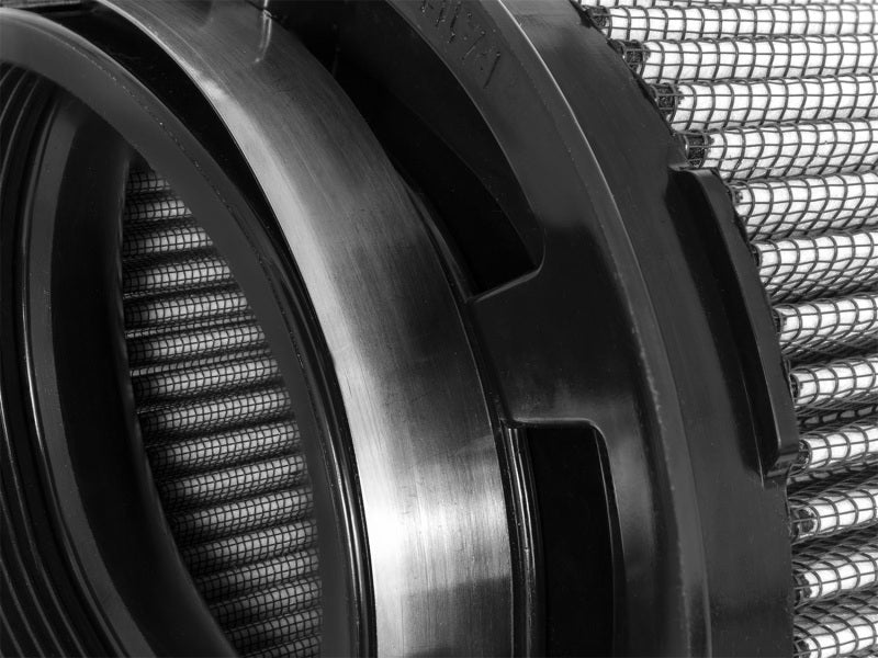 aFe MagnumFLOW Air Filter featuring a durable design with a metal mesh and rubber seal for optimal airflow and filtration.