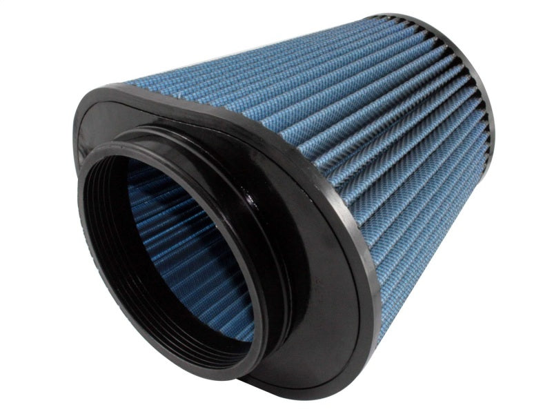 aFe MagnumFLOW Air Filter with a conical design, featuring a blue filter media and black base for enhanced airflow.