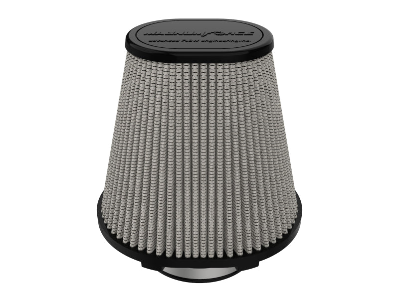 aFe MagnumFORCE air filter with PDS media, featuring a conical design for enhanced airflow and filtration efficiency.