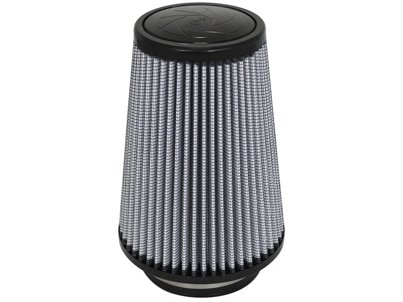 aFe MagnumFLOW Pro DRY S Universal Air Filter with dimensions 4.5in front, 7in back, 4.75in top, and 9in height.