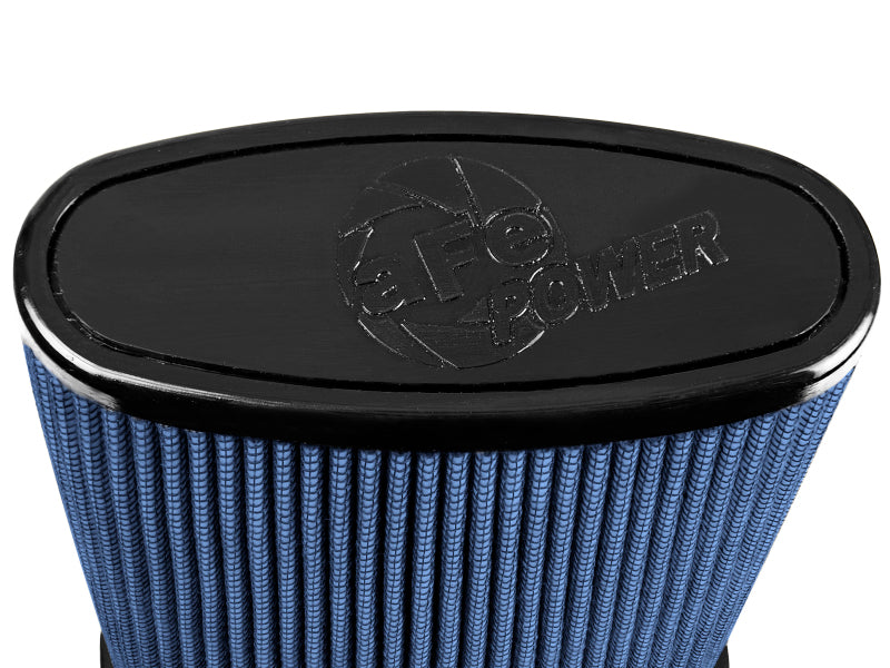 aFe Momentum replacement air filter with Pro 5R media, featuring a blue filter element and black top, designed for high performance.
