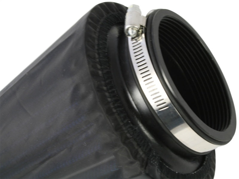 aFe MagnumSHIELD Pre-Filters in black designed for enhanced engine protection and filtration efficiency.