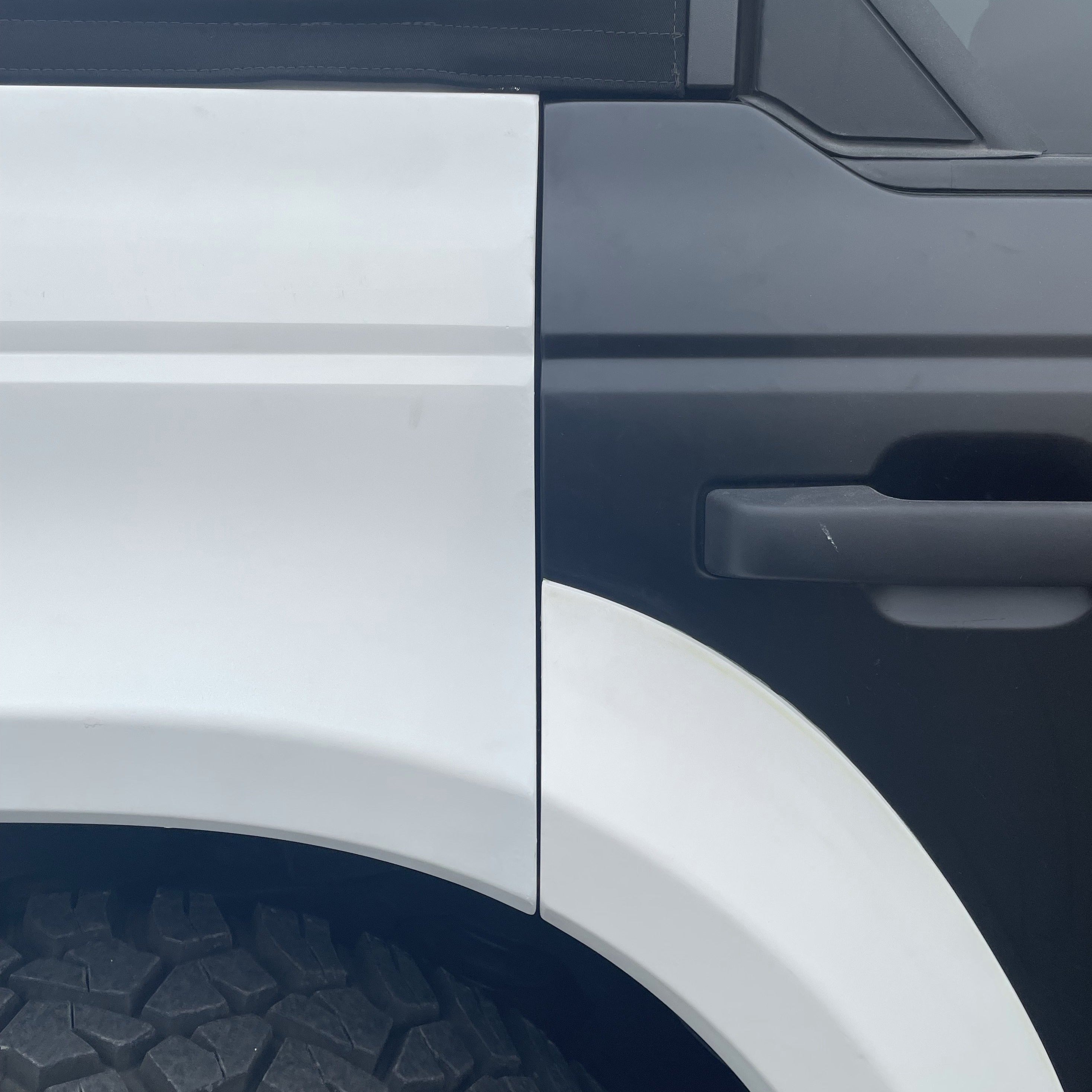 2021-2022 Ford Bronco 4-Door Rear Quarter Kit showing the rear quarter panel design and fitment details.