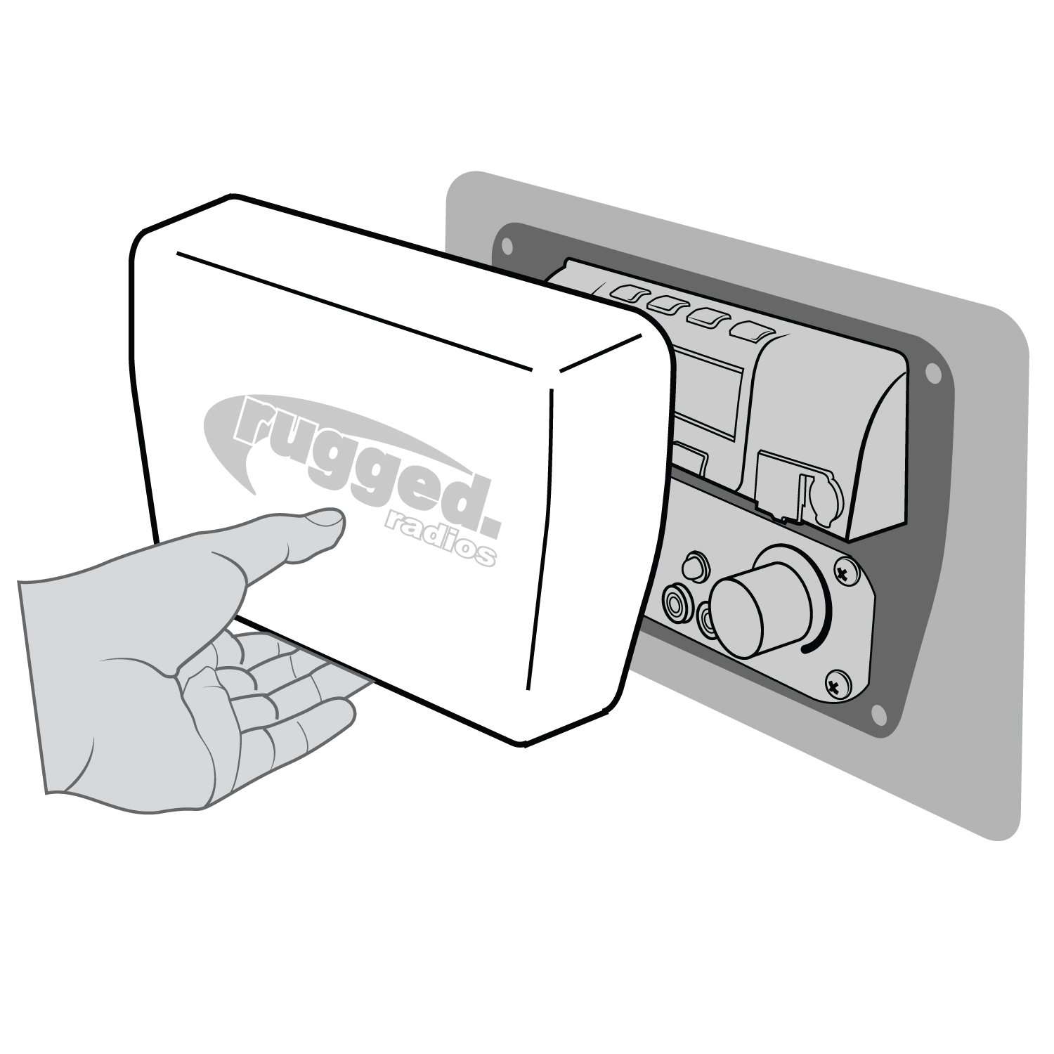 Magnetic Radio & Intercom Cover for Rugged Radios Multi Mount Insert - Race to Rugged - Limited Time Only
