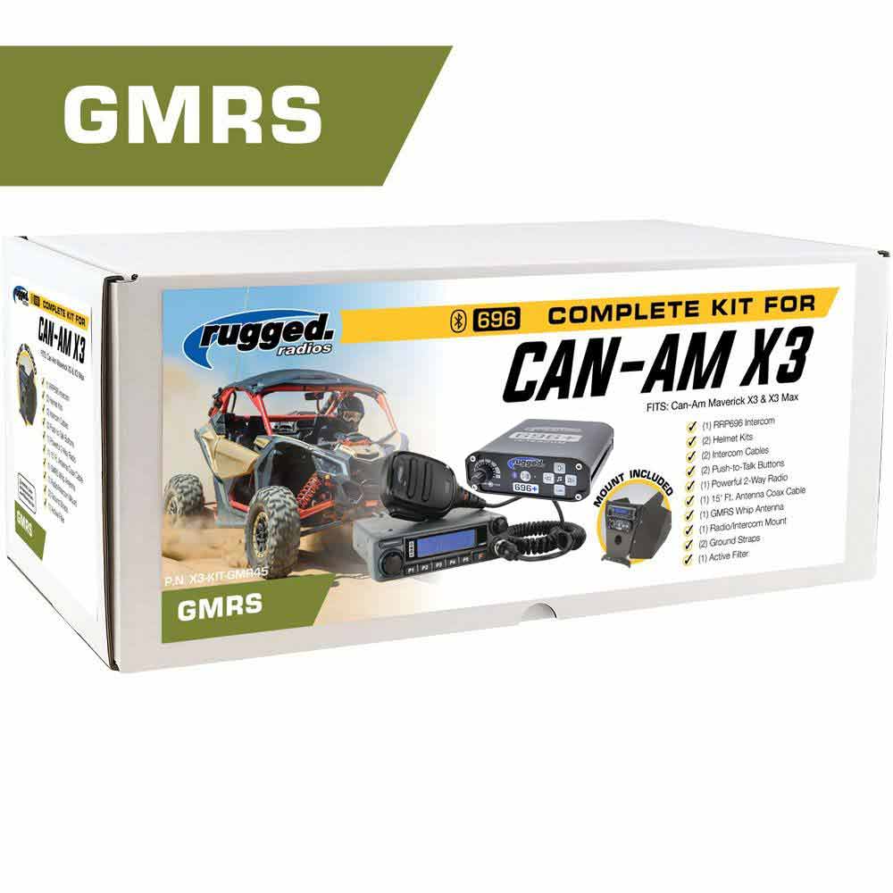 POWERHOUSE 45-Watt GMRS Radio - Can-Am X3 Complete UTV Communication Kit with Dash Mount