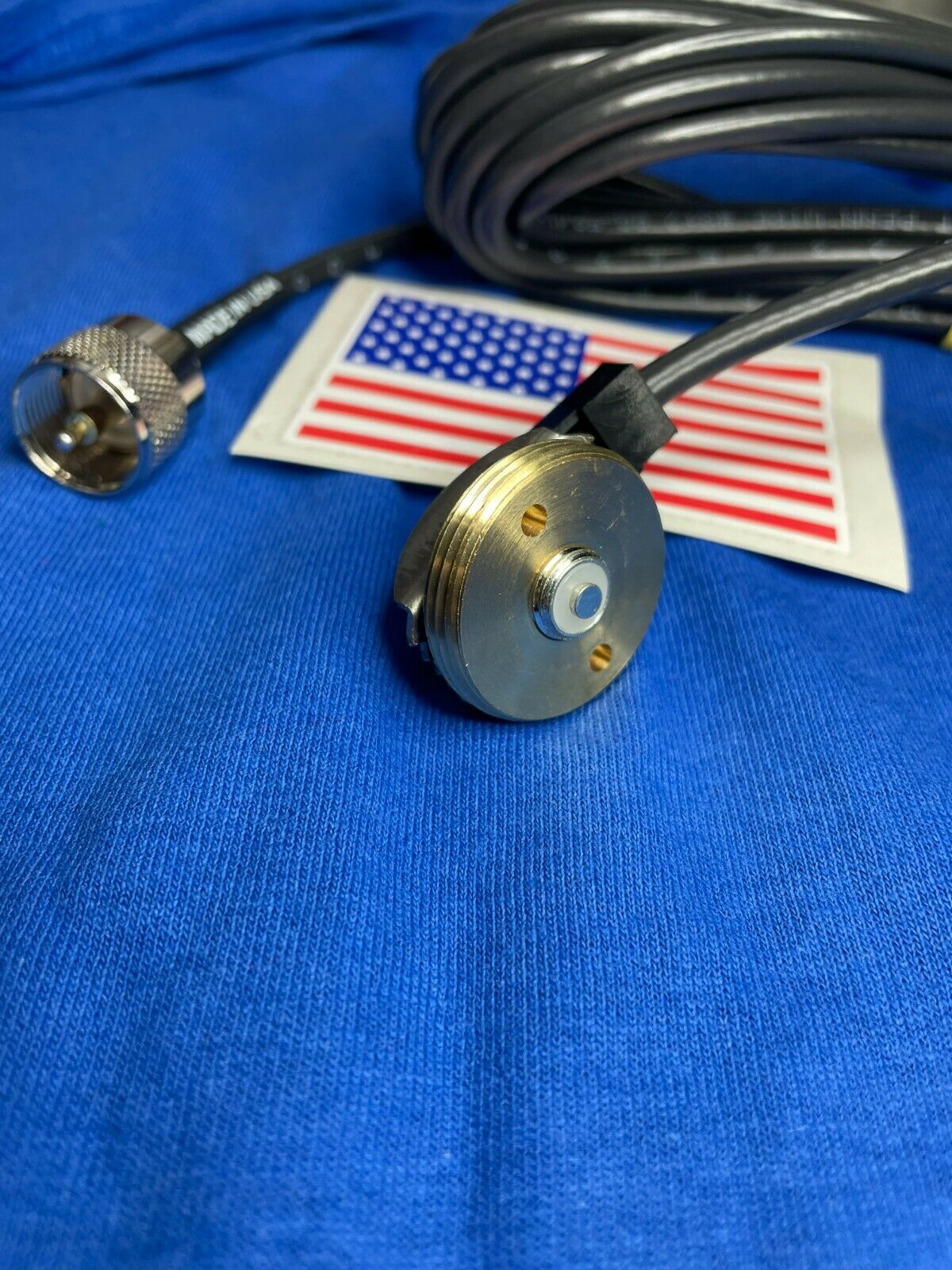 COAX Cable (RG-58A/U L-195) - NMO Mount w/ 3/8" Hole and UHF SO-239 PL-259 Connector - MADE IN USA